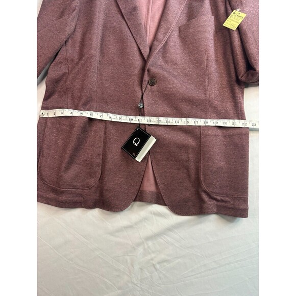 Q by Flynt Blazer Men 48R Jacket Suit Purple Burgundy 2 Button Single-Breasted - Picture 7 of 15